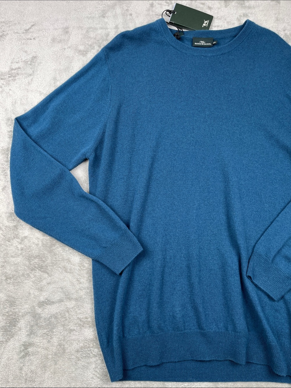 NEW Rodd & Gunn 3X Wool Cashmere Queenstown Teal Sweater FLAW